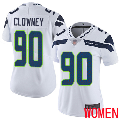 Seattle Seahawks Limited White Women Jadeveon Clowney Road Jersey NFL Football 90 Vapor Untouchable